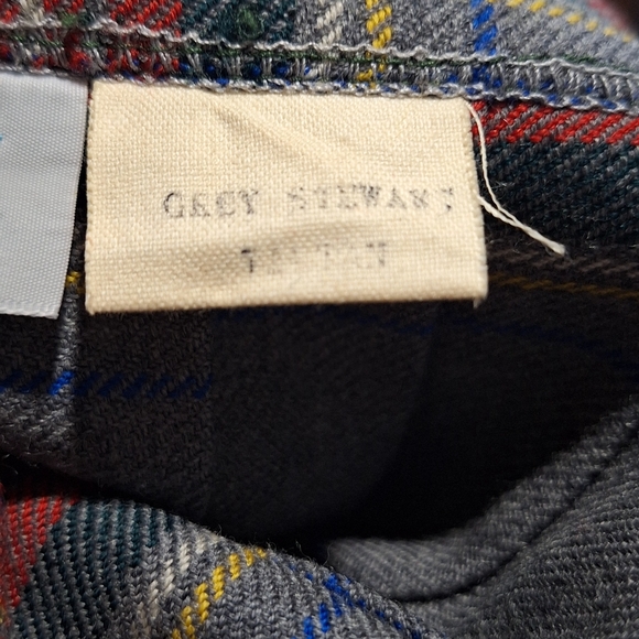 Vintage Bonda Textiles Nova Scotia Wool Tartan Pleated Skirt Sz 14 Fabric Button - Picture 9 of 10